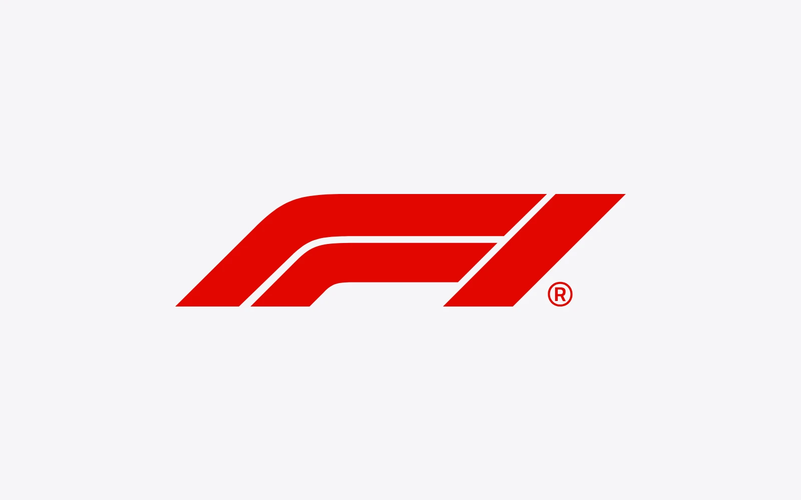 The Formula 1 logo, a red F with a slanted stripe beside it