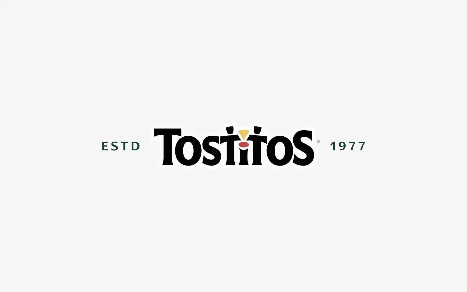 The Tostitos logo, where the two middle t's look like people sharing a chip over a red salsa bowl