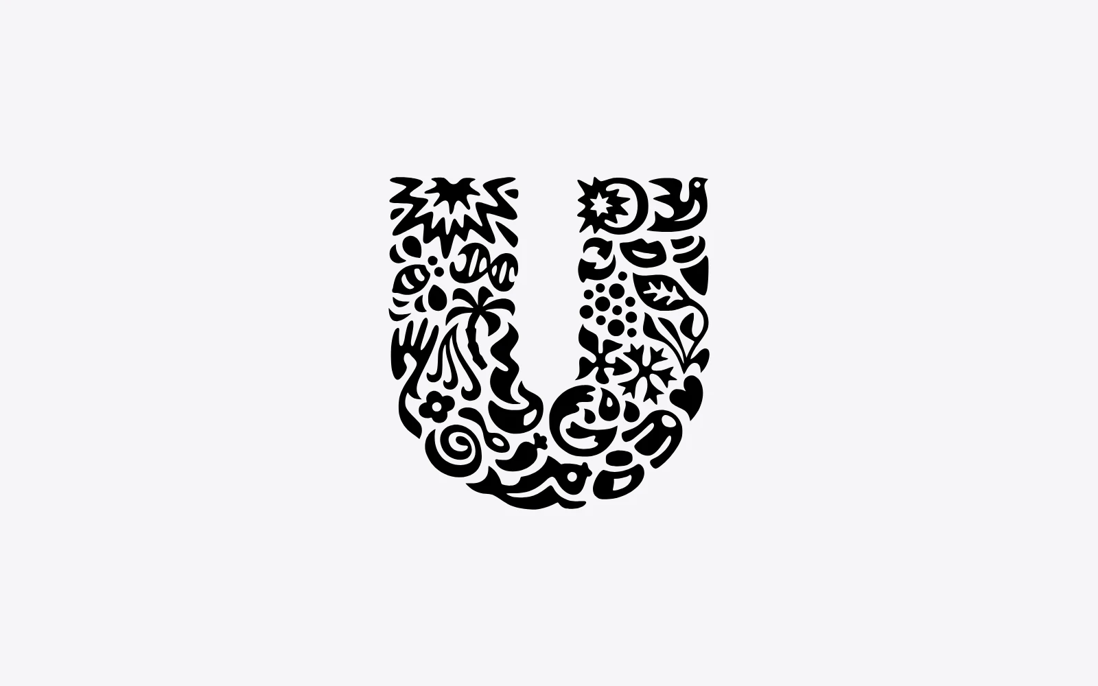 The Unilever U symbol, a letter U made of many small drawings