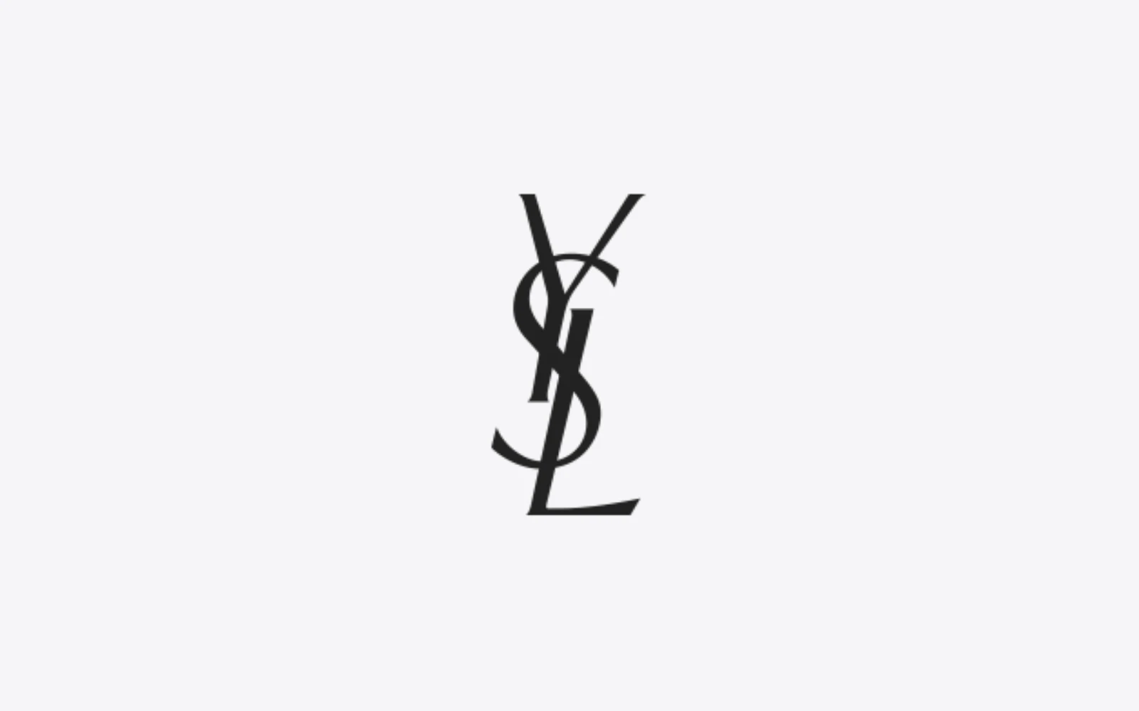The Yves Saint Laurent monogram, the letters Y, S and L intertwined vertically
